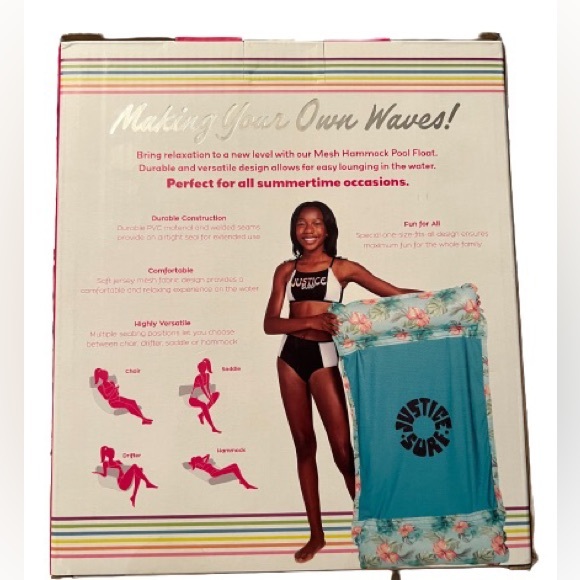 Justice Mesh Hammock Pool Float inflatable - Picture 2 of 2